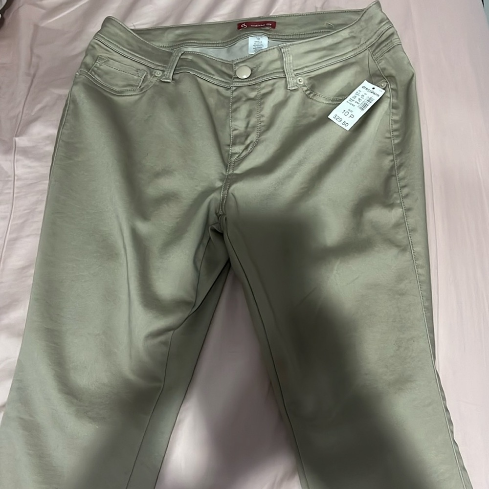 Petite Ankle Pants In Color Tan